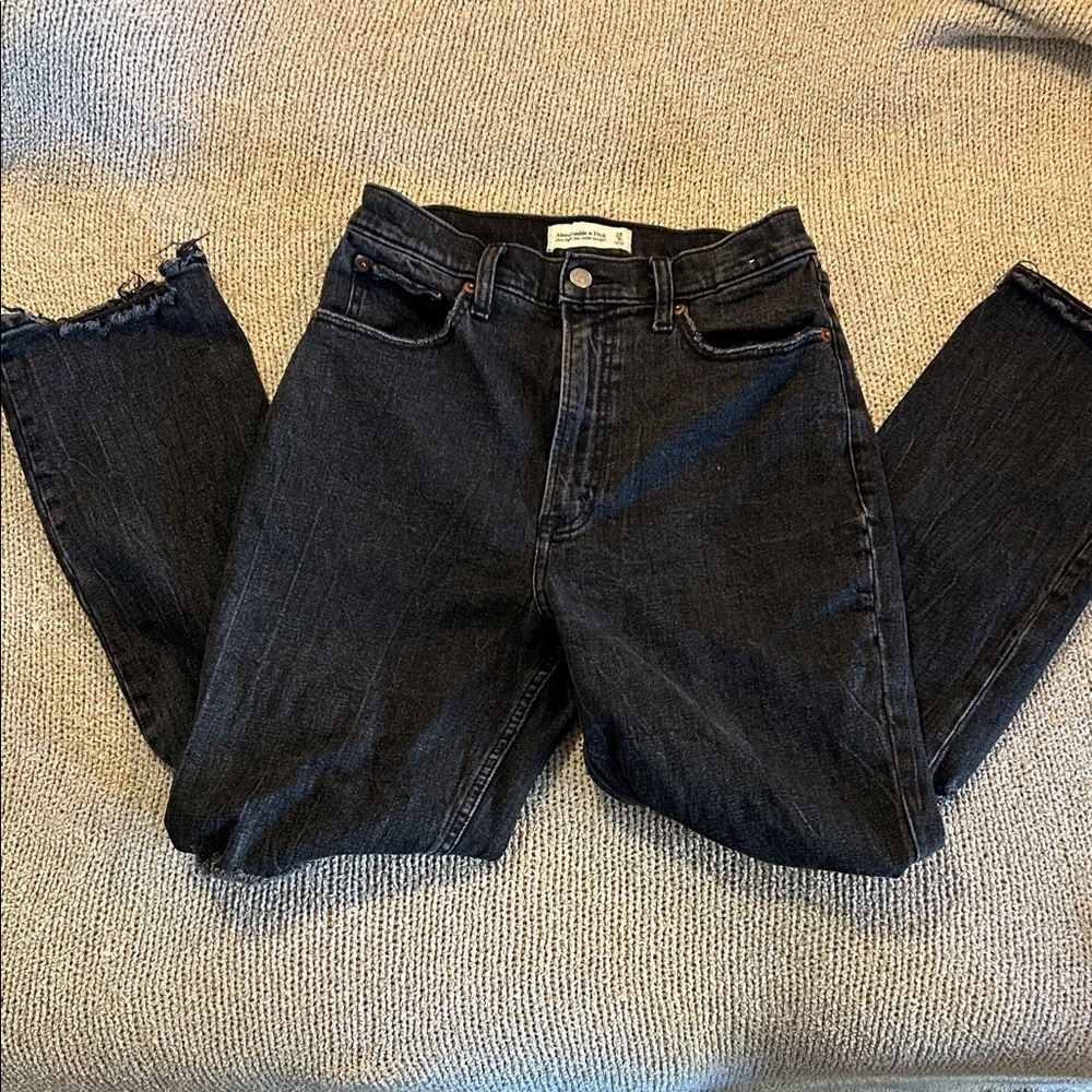 Washed Black Straight Leg Jeans
